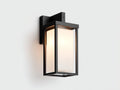 Außenwandleuchte aus Metall mit geradlinigem Rahmen 15 x 17 x 30 cm - schwarz - für Fassade Eingangsbereich und Terrasse - elegante Frame Light Optik