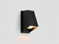 Außenwandleuchte aus Metall mit schrägem Lichtkörper 13 x 11 x 22 cm - schwarz - für Eingangsbereich Fassade und Terrasse - modernes Linear Design