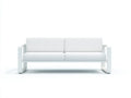 Gartensofa 3-Sitzer Metall 200 x 80 x 79 cm - weiß - für Terrasse und Balkon - minimalistisches Outdoor-Design