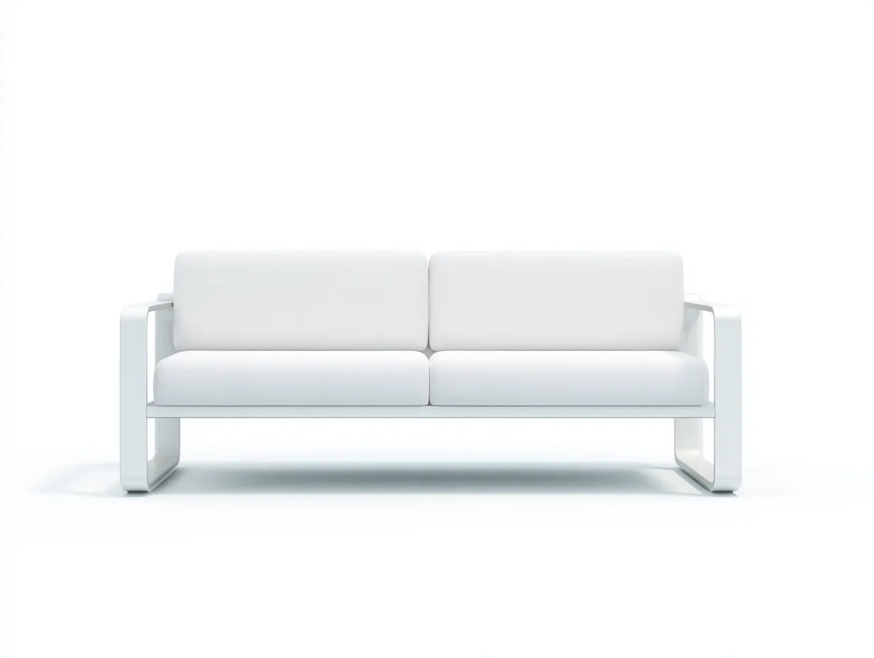 Gartensofa 3-Sitzer Metall 200 x 80 x 79 cm - weiß - für Terrasse und Balkon - minimalistisches Outdoor-Design