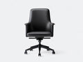 Bürostuhl 64 x 66 x 96 cm - Kunstleder und schwarzes Metallgestell mit Rollen - schwarz - ergonomischer Drehstuhl für Arbeitszimmer im zeitlosen Design