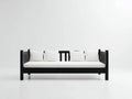 Gartensofa 3-Sitzer Holz 198 x 82 x 78 cm - schwarz und cremeweiß - für Terrasse und Garten - zeitloses Rahmendesign