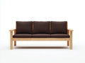 Gartensofa 3-Sitzer Holz 194 x 79 x 84 cm - naturbraun und dunkelbraun - für Terrasse und Balkon - klassisches Outdoor-Rahmendesign