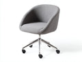 Bürostuhl 60 x 60 x 80 cm - Bouclé Bezug und Metallgestell mit Rollen - grau und silber - kompakter Drehstuhl für Homeoffice im modernen Design