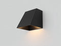 Wandleuchte aus Metall mit geometrischem Schirm 18 x 14 x 16 cm - schwarz - für Außenbereich - modernes Lichtobjekt Design