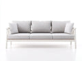 Gartensofa 3-Sitzer Metall 205 x 82 x 80 cm - weiß und hellgrau - für Terrasse und Garten - luftiges Outdoor-Rahmendesign
