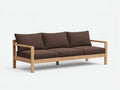 Gartensofa 3-Sitzer Holz 196 x 78 x 82 cm - naturbraun und dunkelbraun - für Terrasse und Garten - offenes Rahmen-Design
