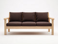 Gartensofa 3-Sitzer Holz 192 x 80 x 83 cm - naturbraun und dunkelbraun - für Terrasse und Garten - geradliniges Outdoor-Design