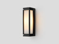Außenwandleuchte aus Metall mit vertikalem Lichtkörper 11 x 9 x 36 cm - schwarz - für Fassade Eingangsbereich und Terrasse - ruhige Modern Frame Optik